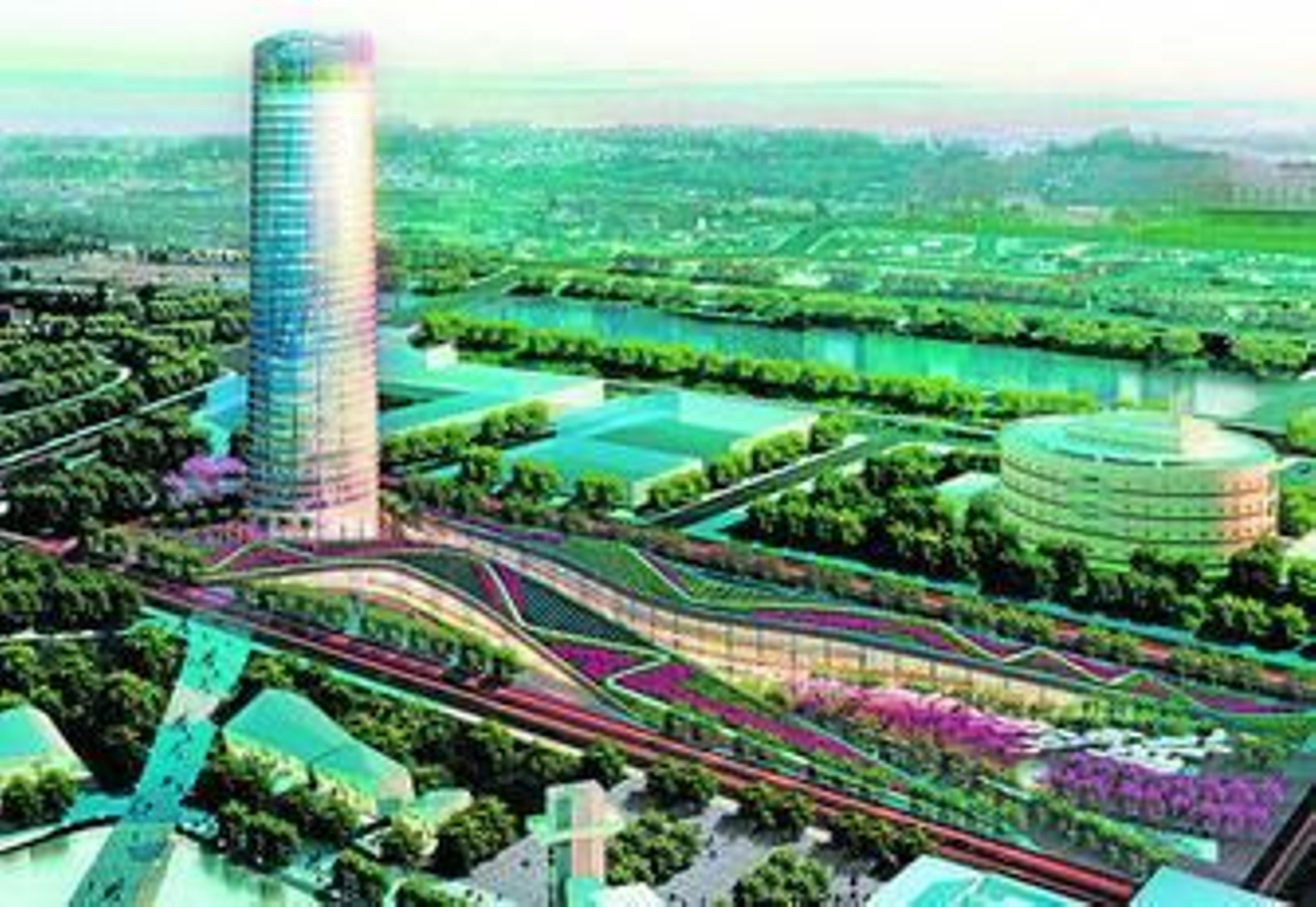 Una recreación virtual de la Torre Cajasol.