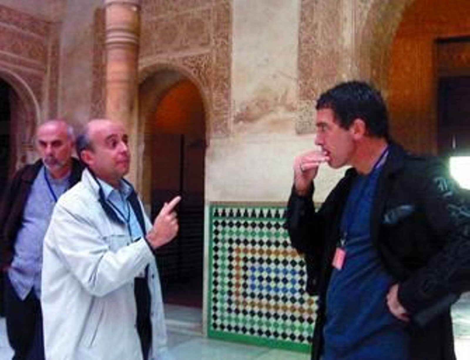 El actor malagueño Antonio Banderas, junto al especialista Jesús Bermúdez Pareja.