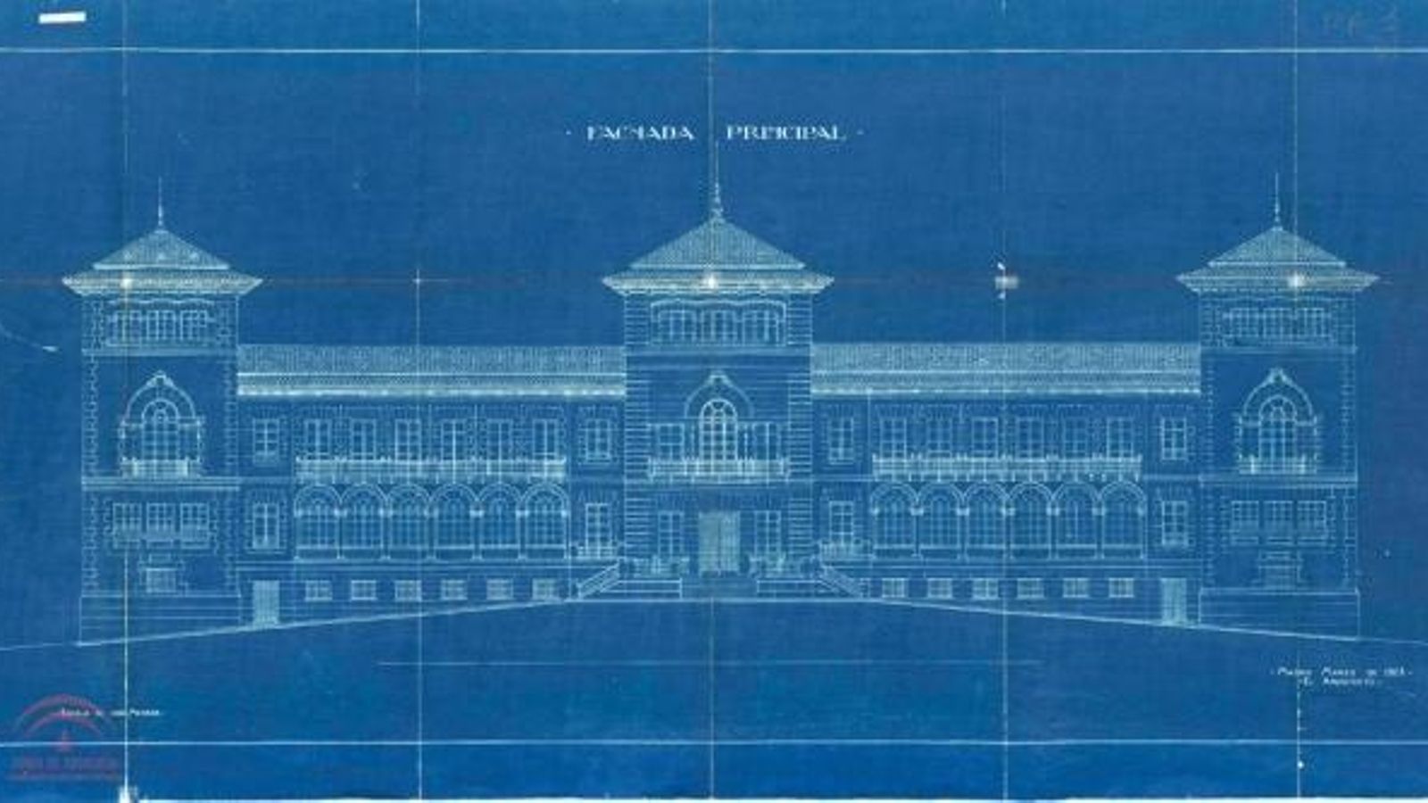 Alzado y fachada principal de La Normal, marzo de 1923