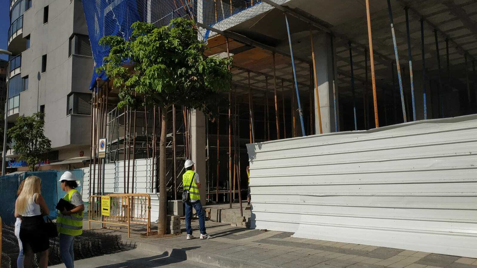 Lugar del accidente laboral en Málaga capital.