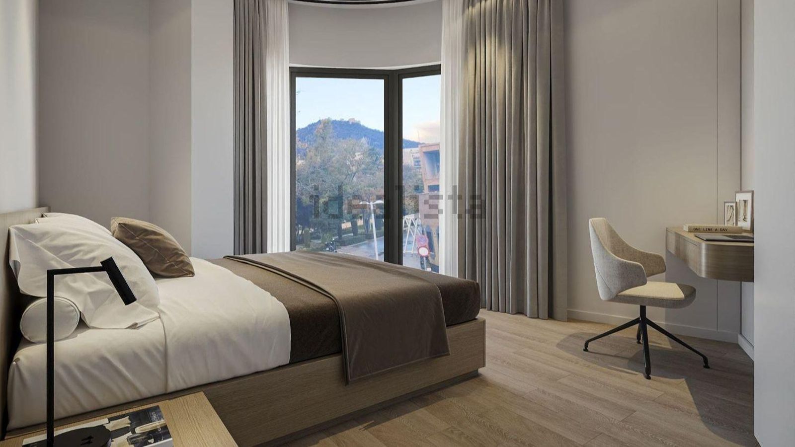 Imagen renderizada de un dormitorio.