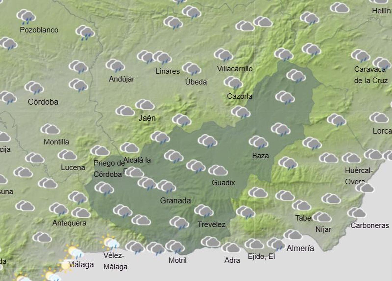 Tiempo en Granada | El miércoles de Corpus se presenta con lluvia y casi 30 grados