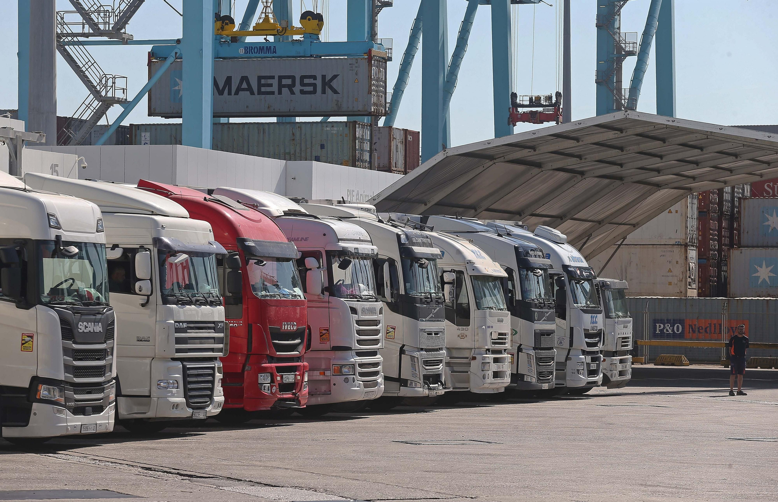 Fotos del colapso de camiones en el Puesto de Control Fronterizo del Puerto de Algeciras