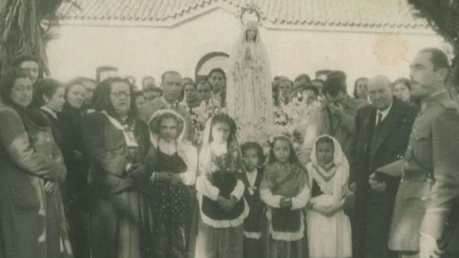 Fotografía antigua de la romería de la Virgen de Fátima de Valsequillo.