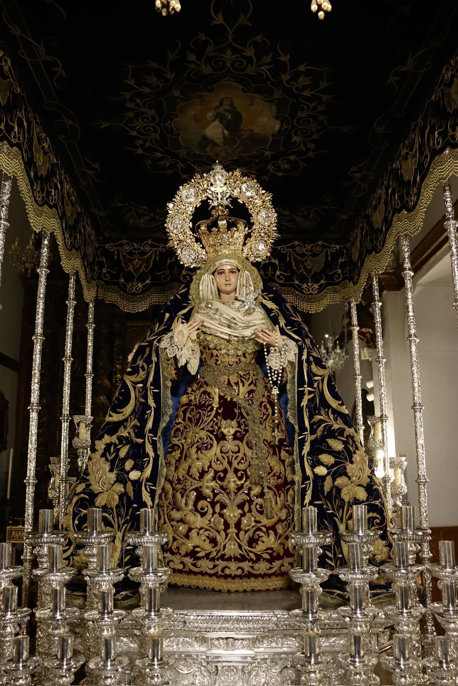 La Virgen de los Dolores preparada para la Semana Santa 2024
