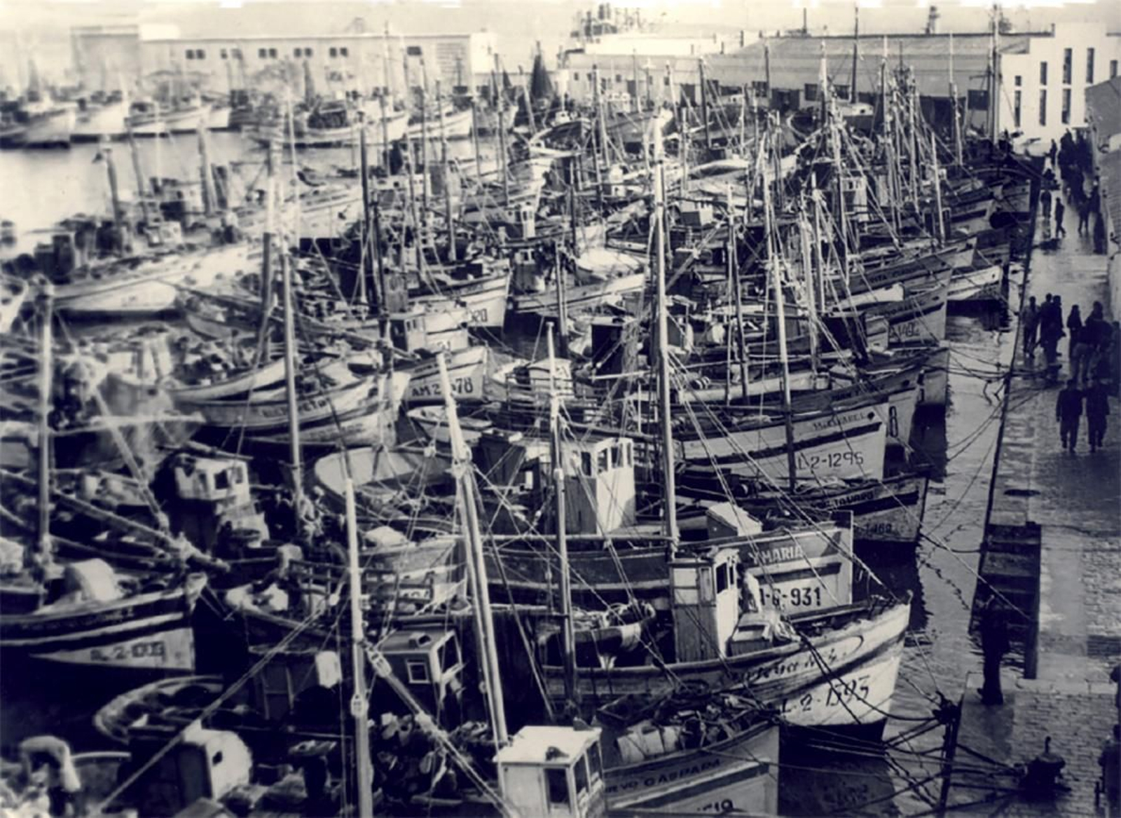 La dársena pesquera en el año 1962.