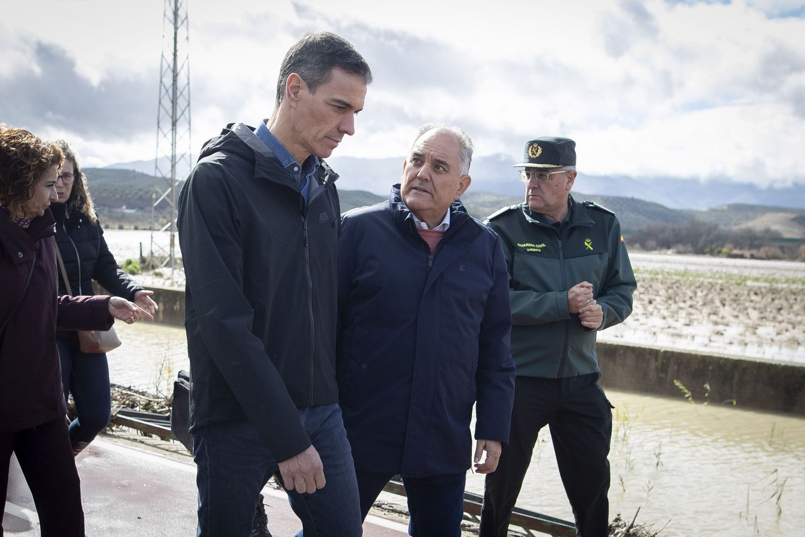 Fotos: Pedro Sánchez visita Huétor Tájar para comprobar los daños de la borrasca Leonardo