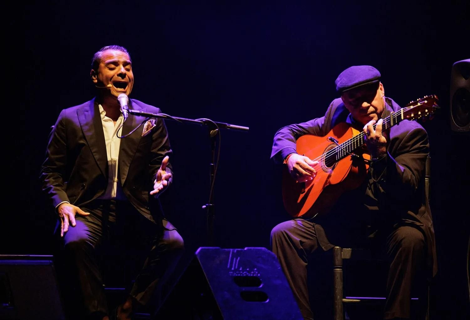 El cantaor y Domingo Rubichi en la presentación del disco en Jerez.