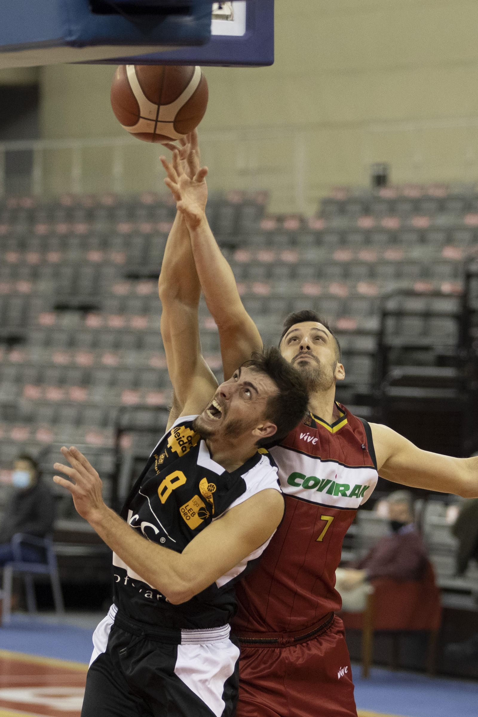 Bortolussi lucha por un rebote.