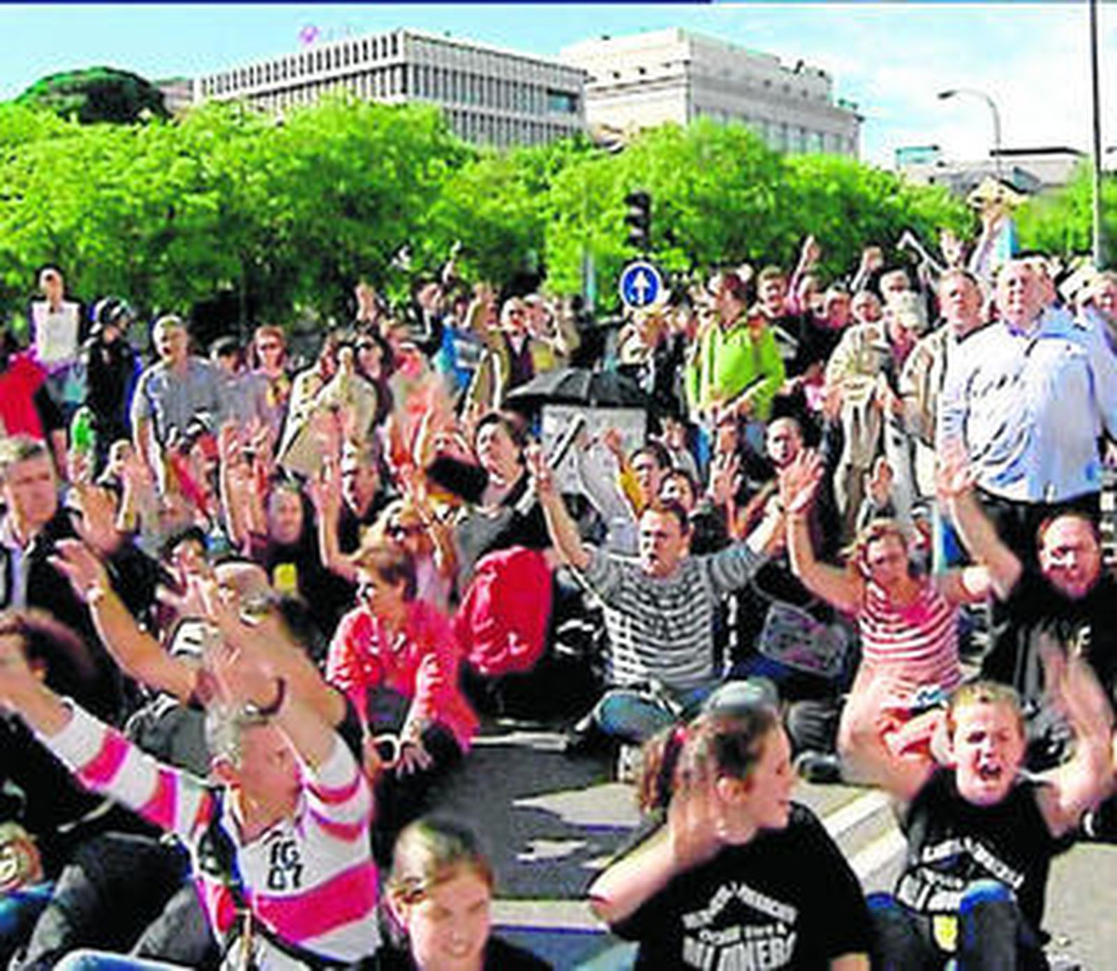 Afectados de Fórum y Afinsa durante la manifestación celebrada el sábado en Madrid.