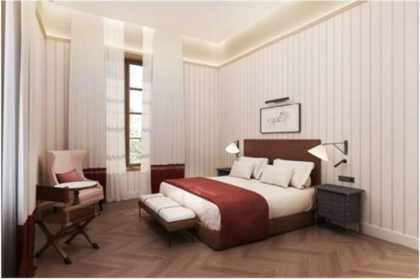 Imagen del interior de una de las habitaciones del hotel.