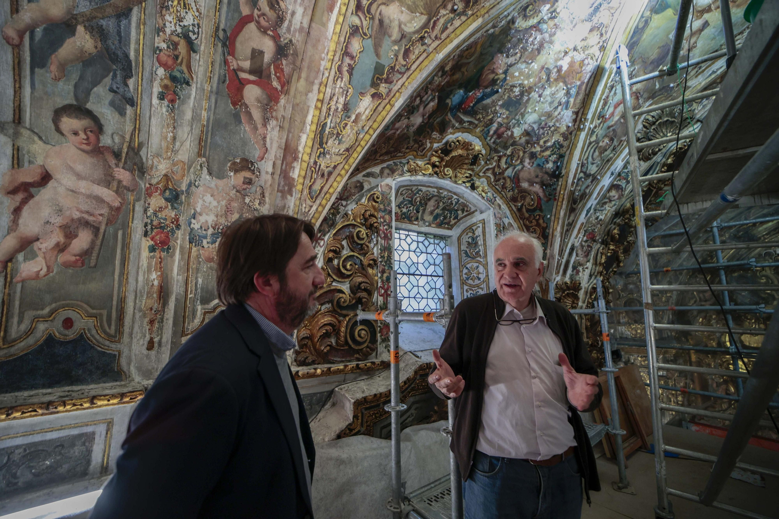 imágenes del estado de la restauración de la capilla de San José