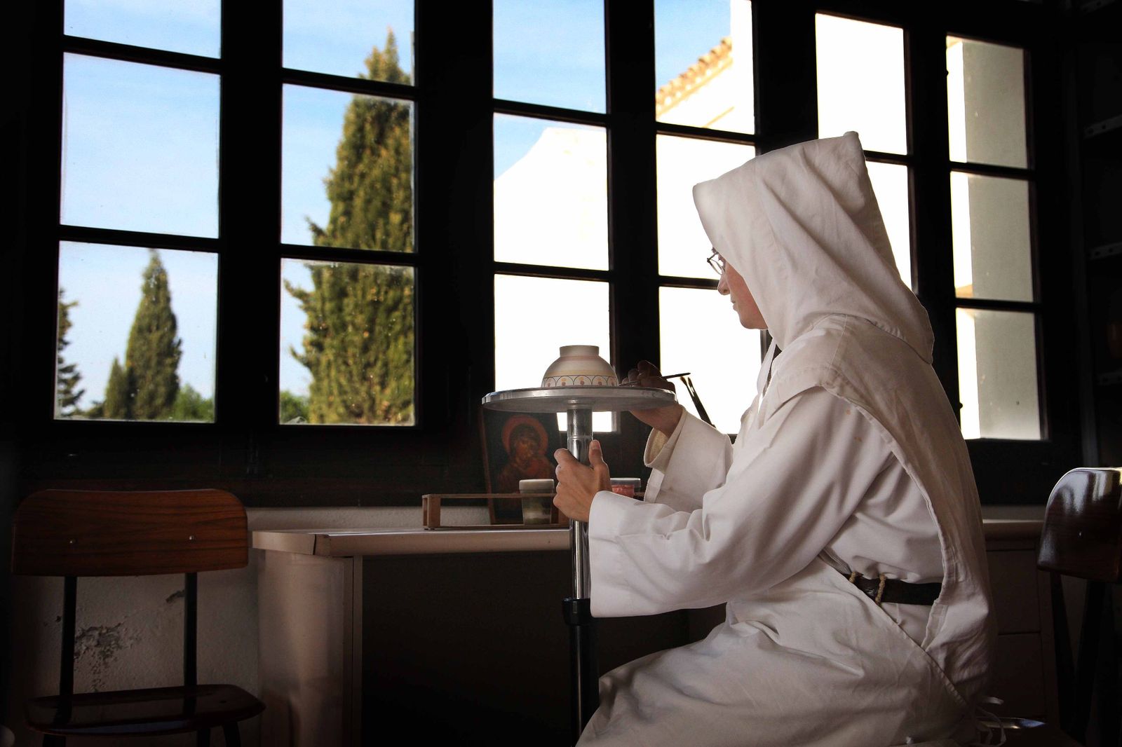 Una de las hermanas de Belén del convento de la Cartuja de Jerez, en una imagen de archivo.