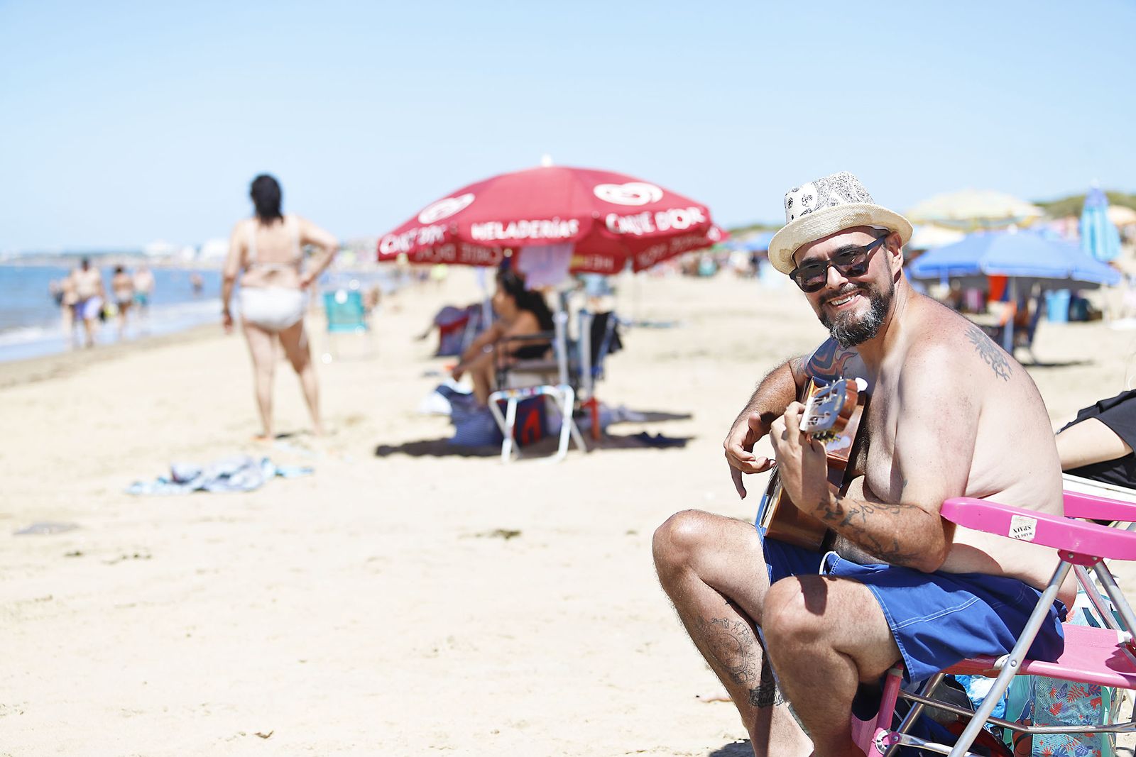 Imágenes de las playas de Huelva en el sábado 15 de agosto