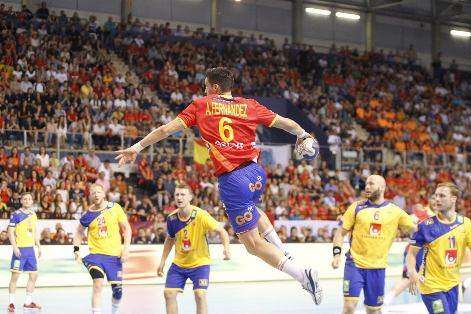 Fotogalería España-Suecia. Balonmano. Palacio Juegos Mediterráneos. Almería