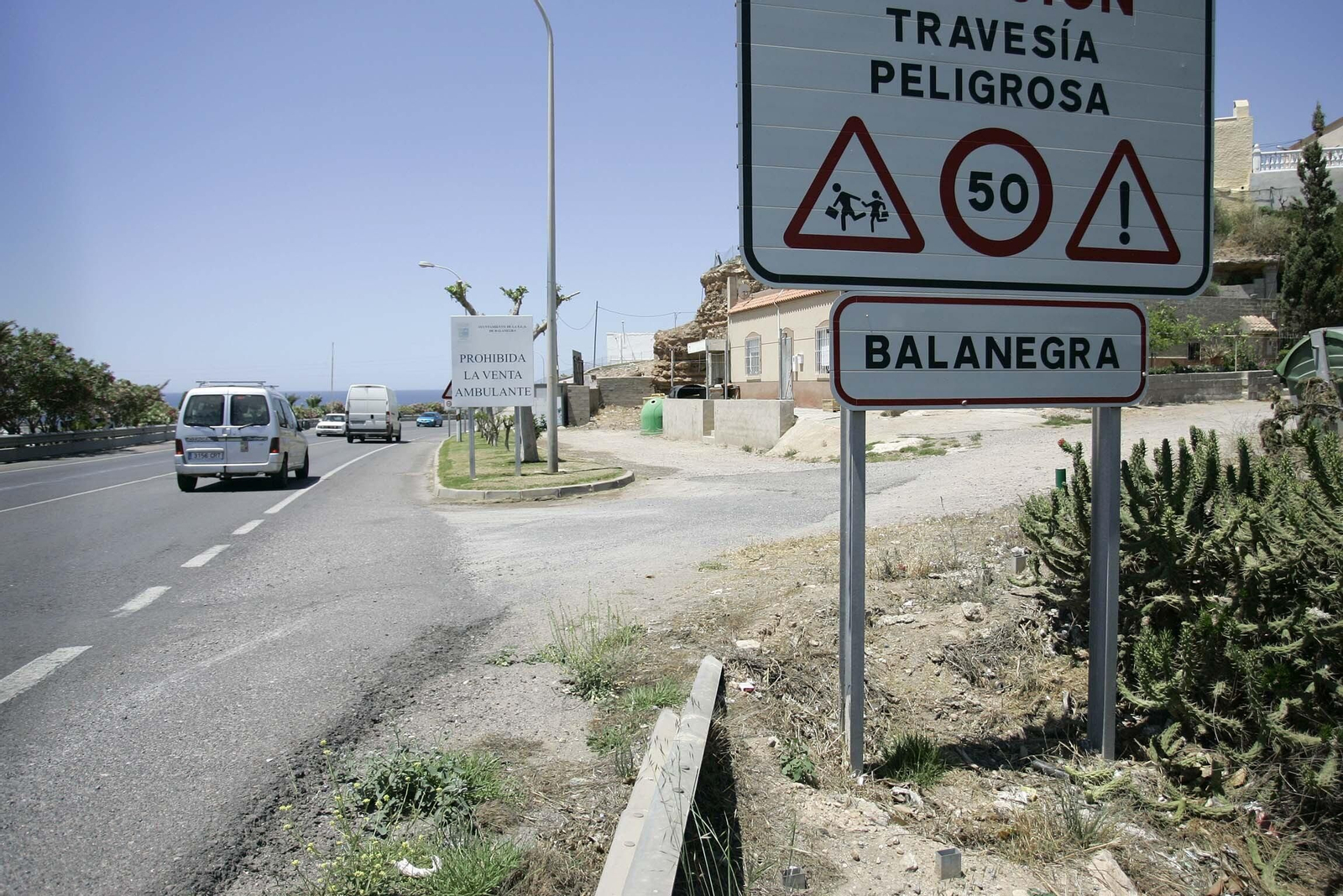 Cartel de entrada a Balanegra.