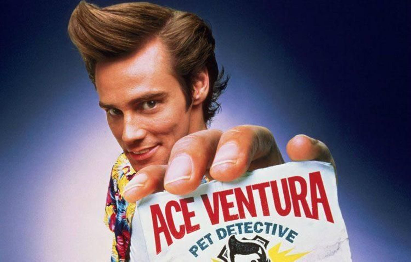 Una imagen promocional de Ace Ventura, detective de mascotas