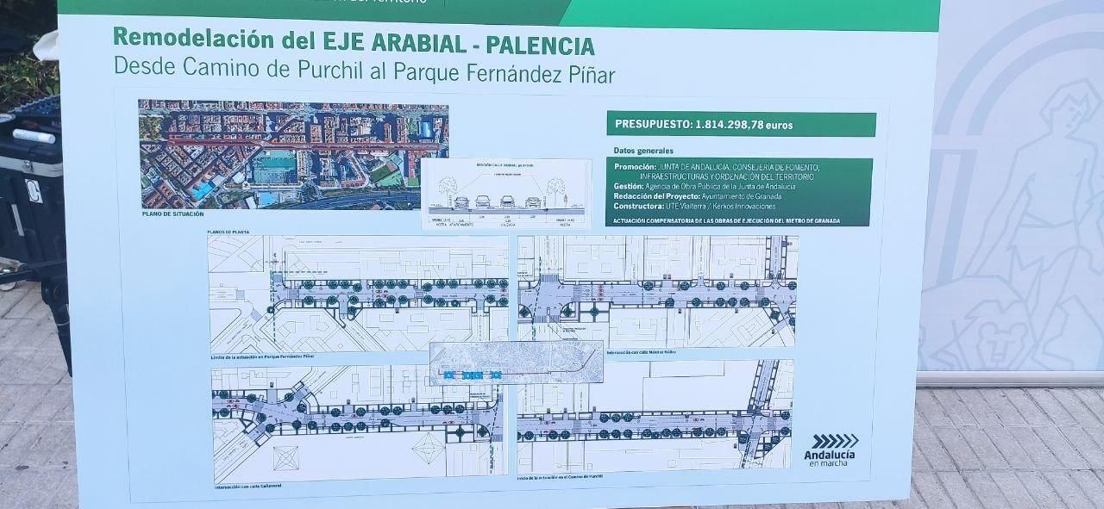 Plano de las obras en el eje Arabial-Palencia