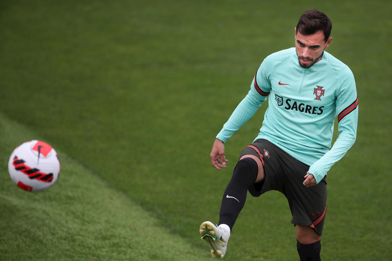 Ricardo Horta, en un entrenamiento con Portugal. Ricardo Horta, en un entrenamiento con Portugal.