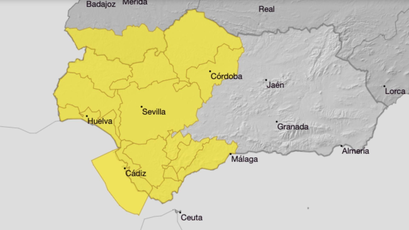 Avisos amarillos de la Aemet para el miércoles 29 de octubre de 2025