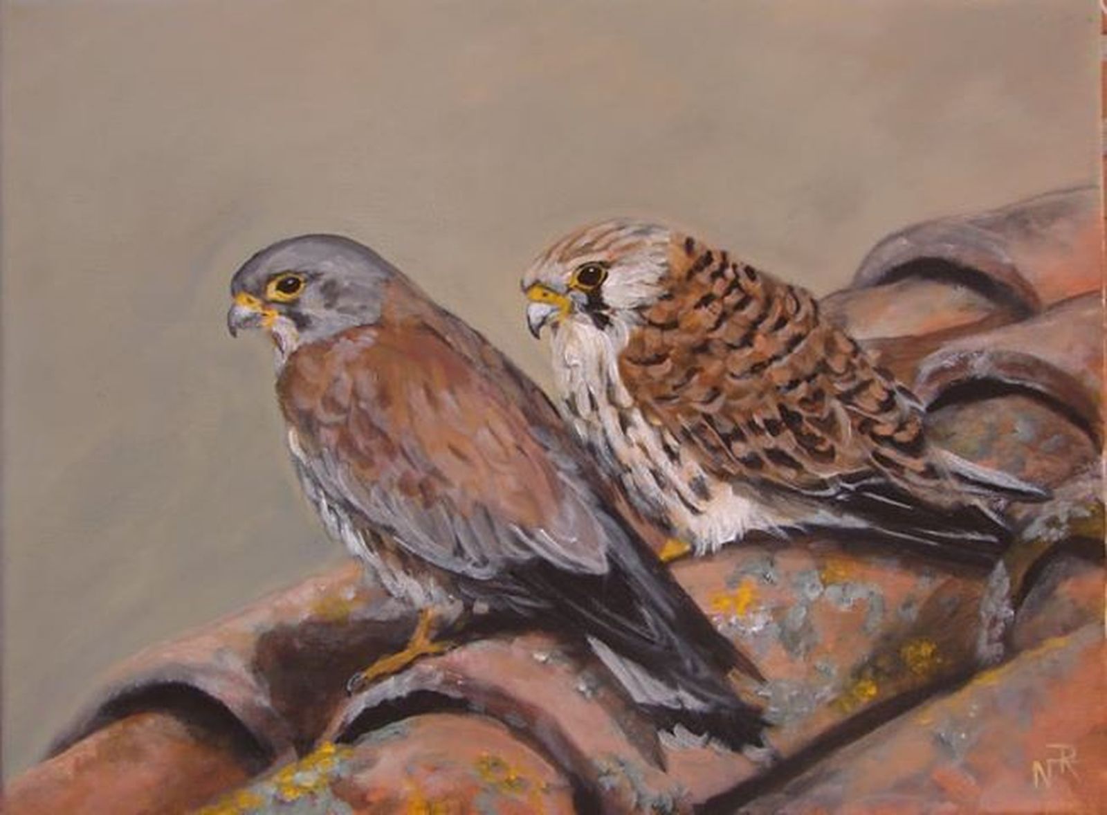 La pintura 'En el tejado', que se subasta a beneficio del Banco de Alimentos