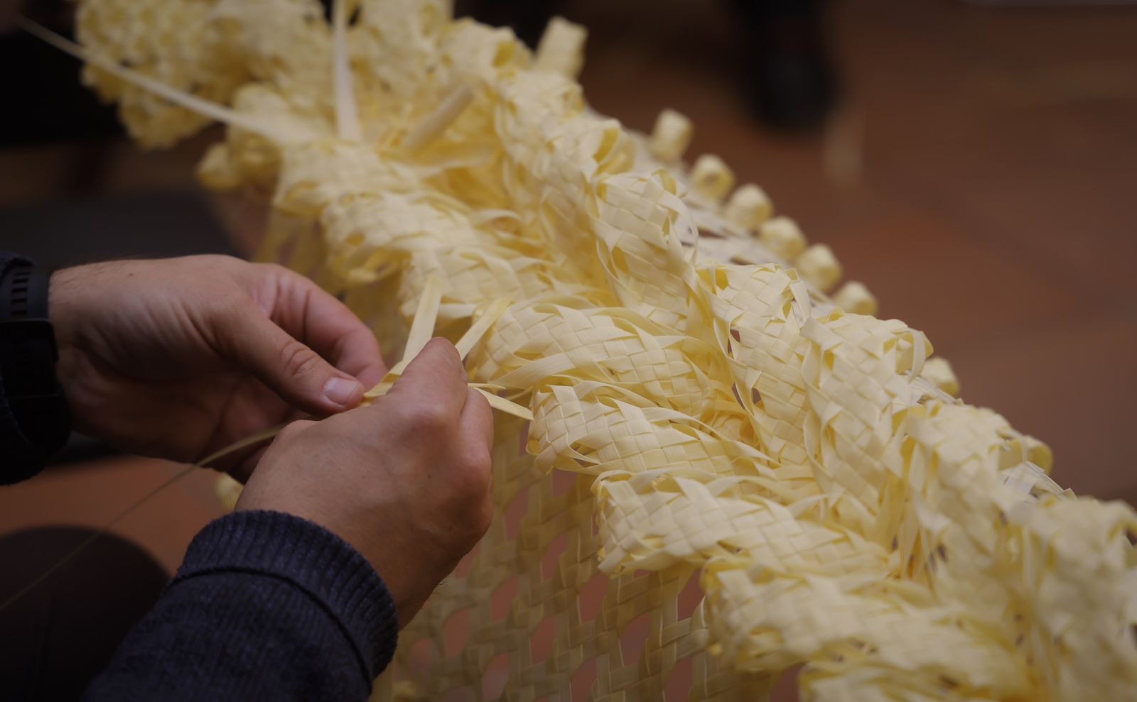 La elaboración de palmas rizadas en la Divina Pastora, todas las imágenes