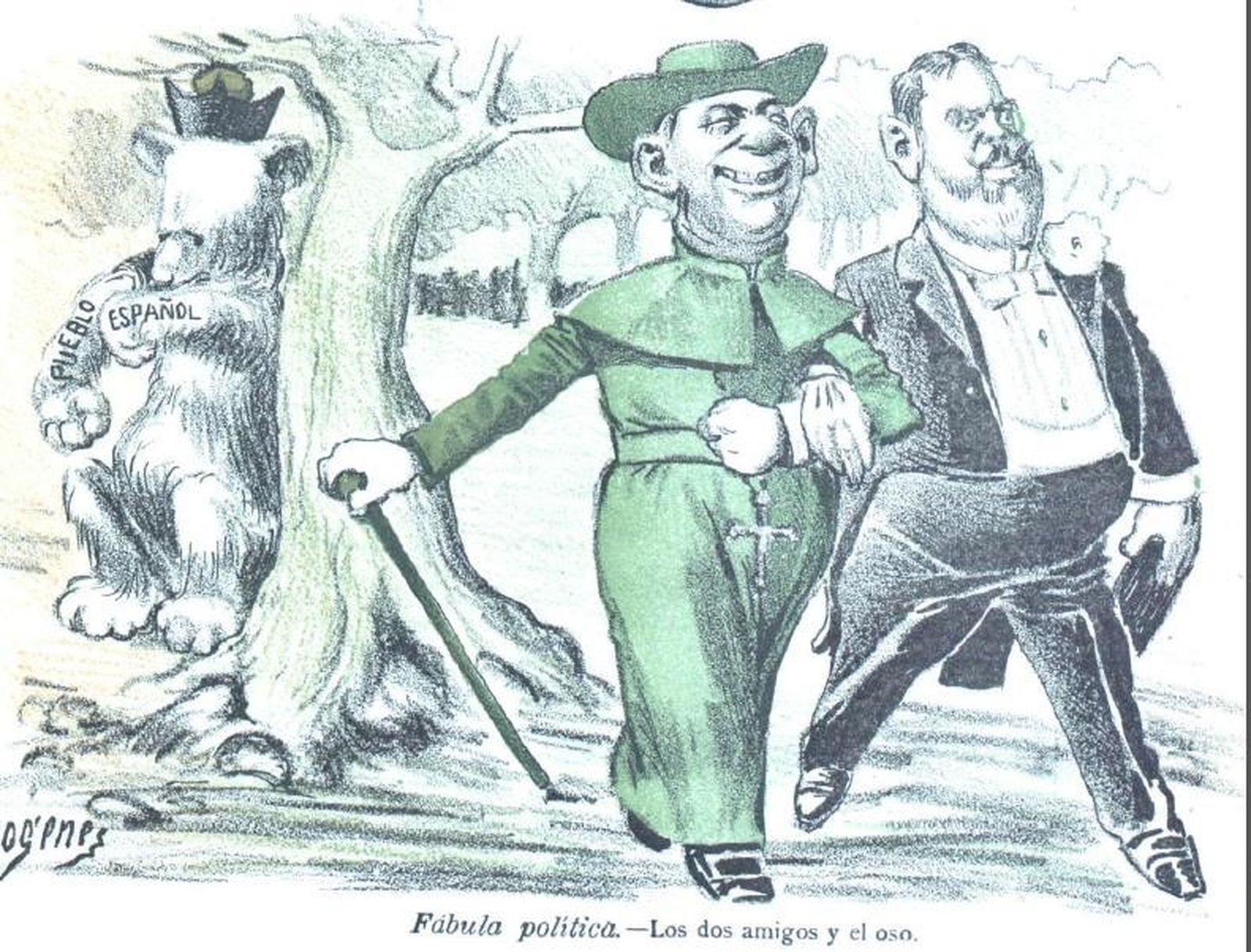 Del brazo del representante del Vaticano, cardenal Rampolla, en Don Quijote, 1902.