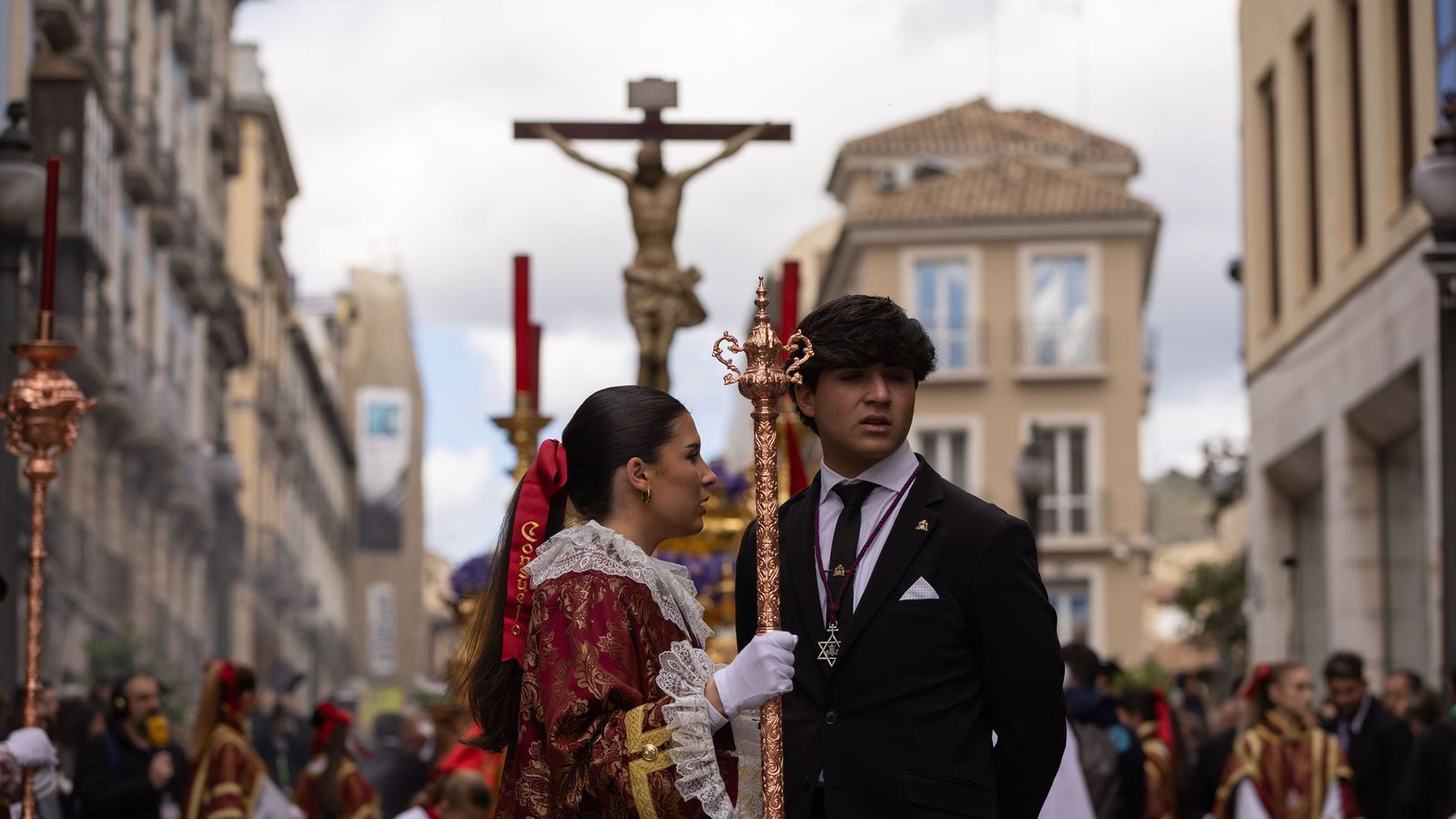 Cristo del Consuelo en la calle Reyes Católicos de Granada, Miércoles Santo 2025