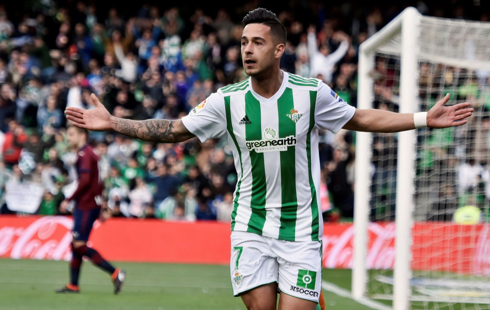 Sergio León celebra su gol de la pasada jornada ante el Eibar.