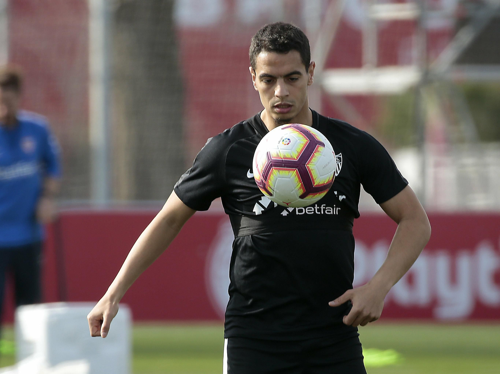 Ben Yedder, durante un entrenamiento de la pasada campaña.