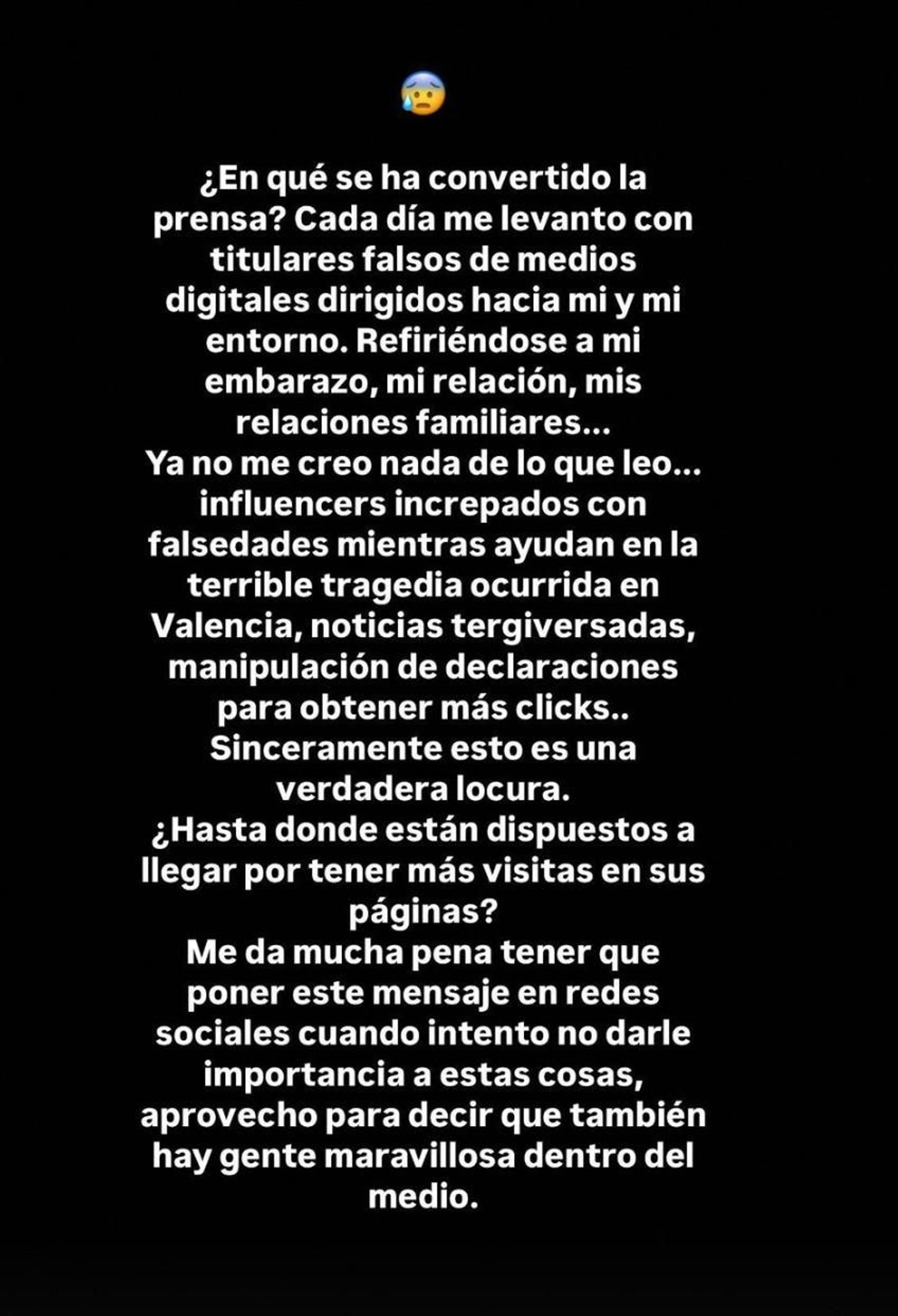 El comunicado que ha compartido Alejandra Rubio en una 'story' de Instagram. El comunicado que ha compartido Alejandra Rubio en una 'story' de Instagram.