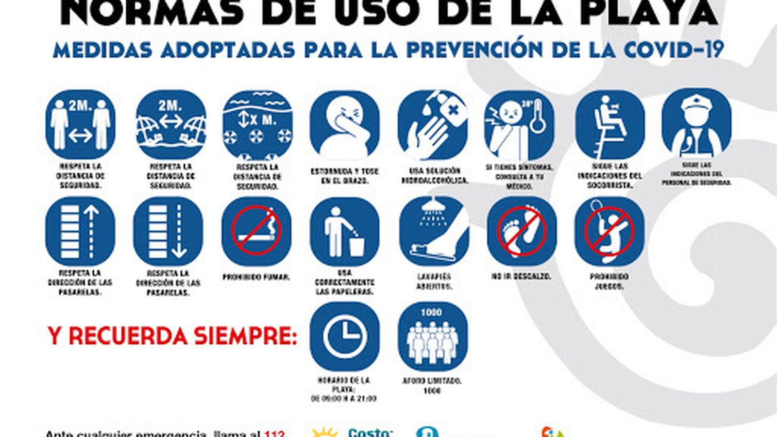 Normas de seguridad en las playas.