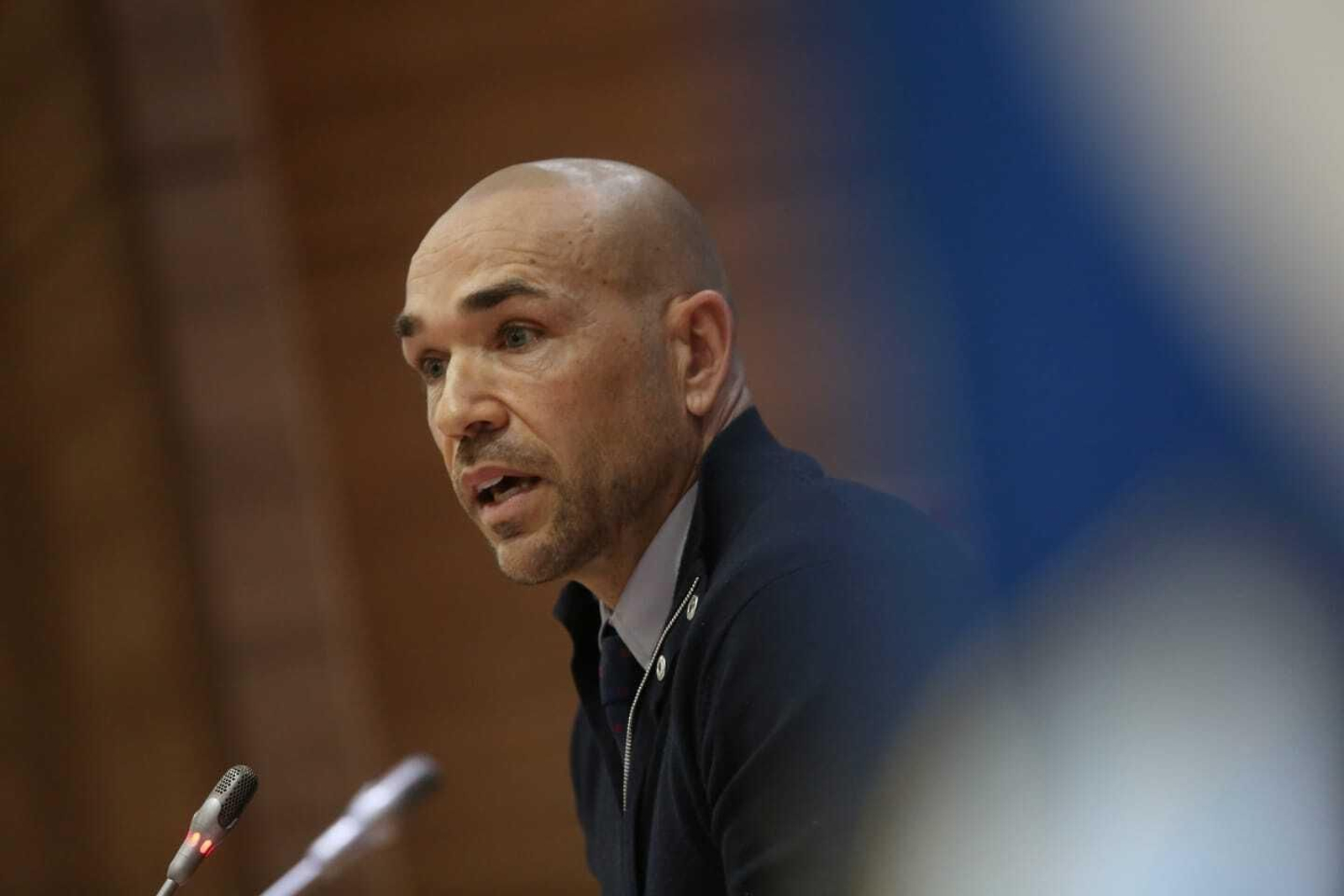 La comparecencia de Manolo Gaspar en La Rosaleda, en fotos