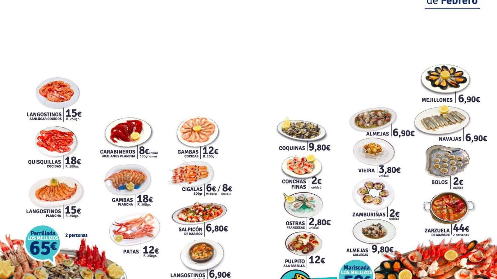 Carta de la promoción I love Marisqueando.