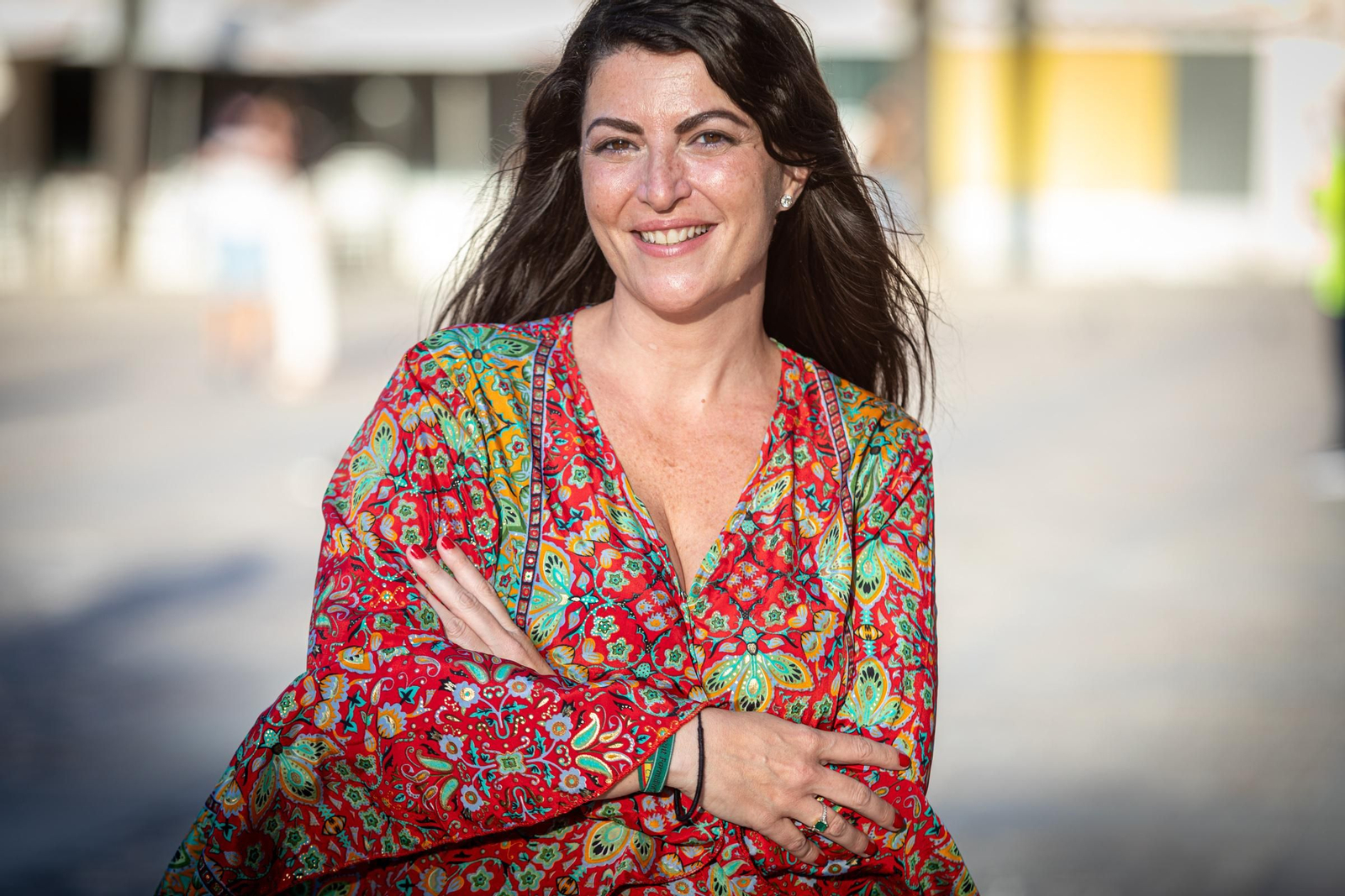 Macarena Olona, poco antes de su mitin en Cádiz.