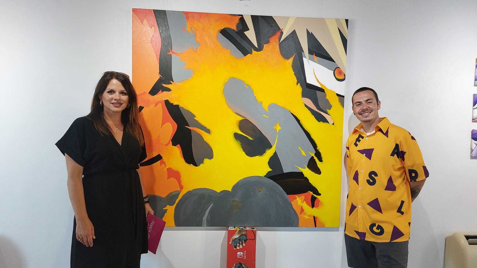 El artista Sergio Natty junto a Mari Paz Couto, concejala de Cultura