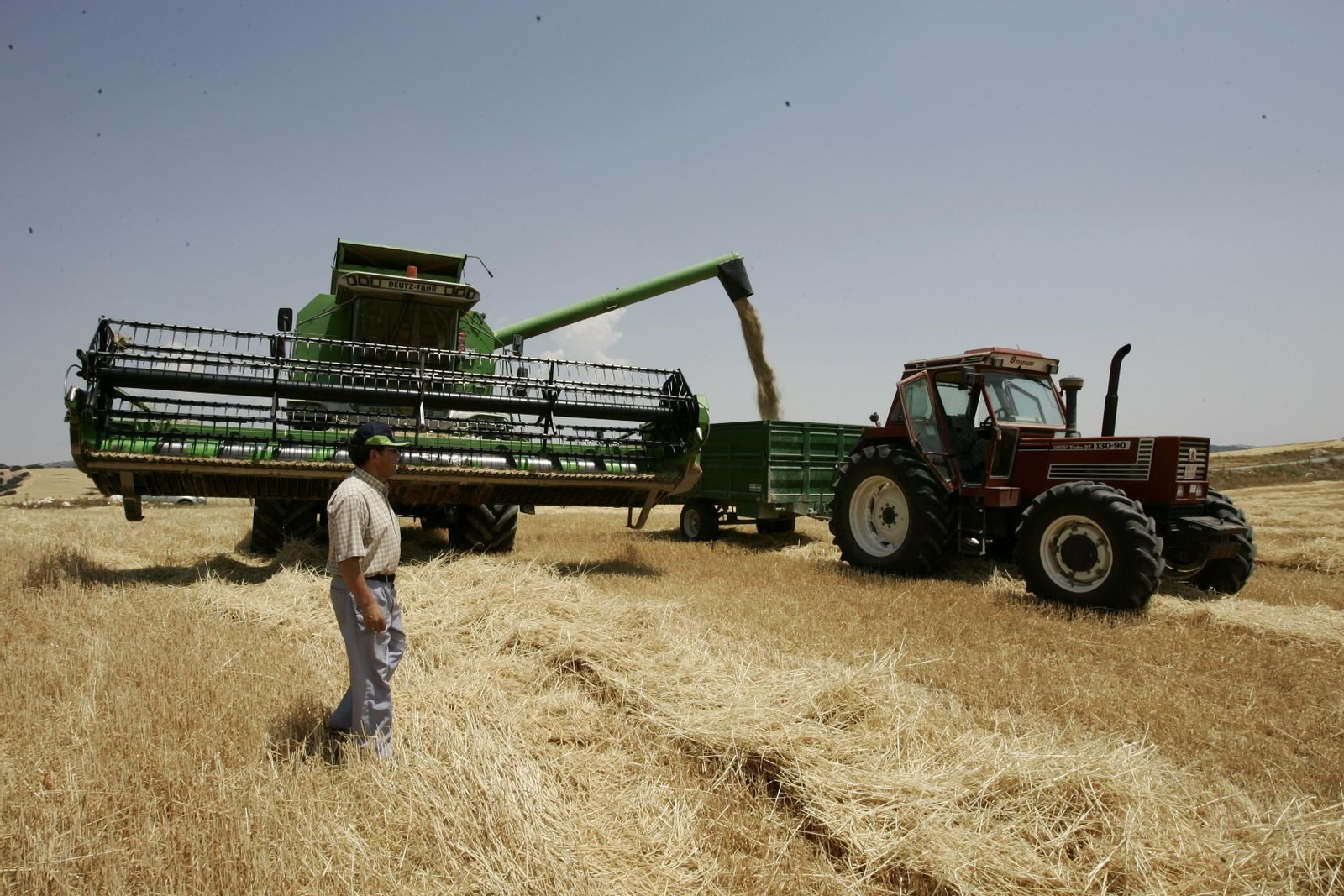 Maquinaria agrícola recolectando cereal en Los Vélez. Maquinaria agrícola recolectando cereal en Los Vélez.