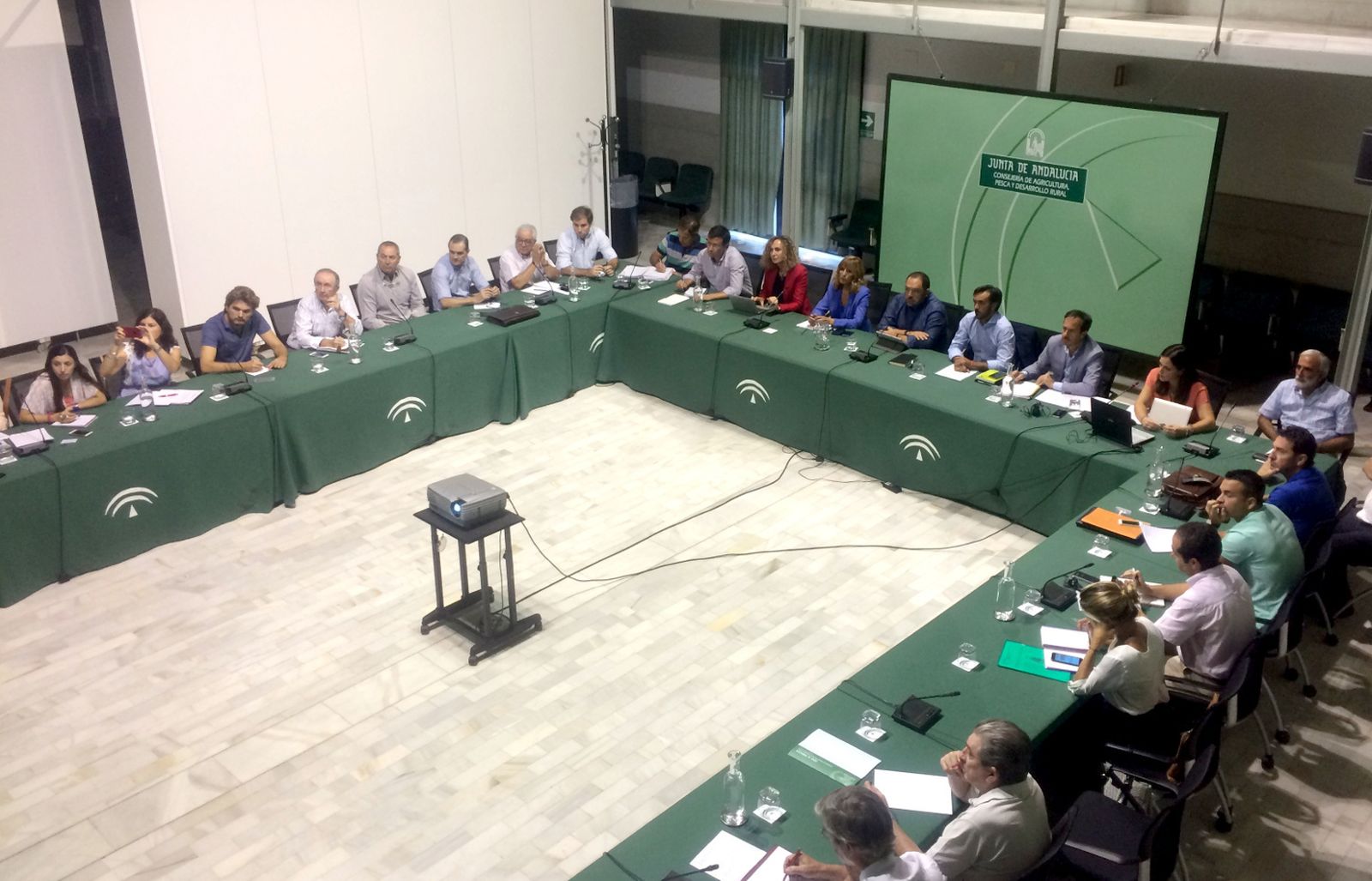 Un momento de la reunión en la que el secretario general de Agricultura y Alimentación, Rafael Peral, informó a productores y distribuidores.