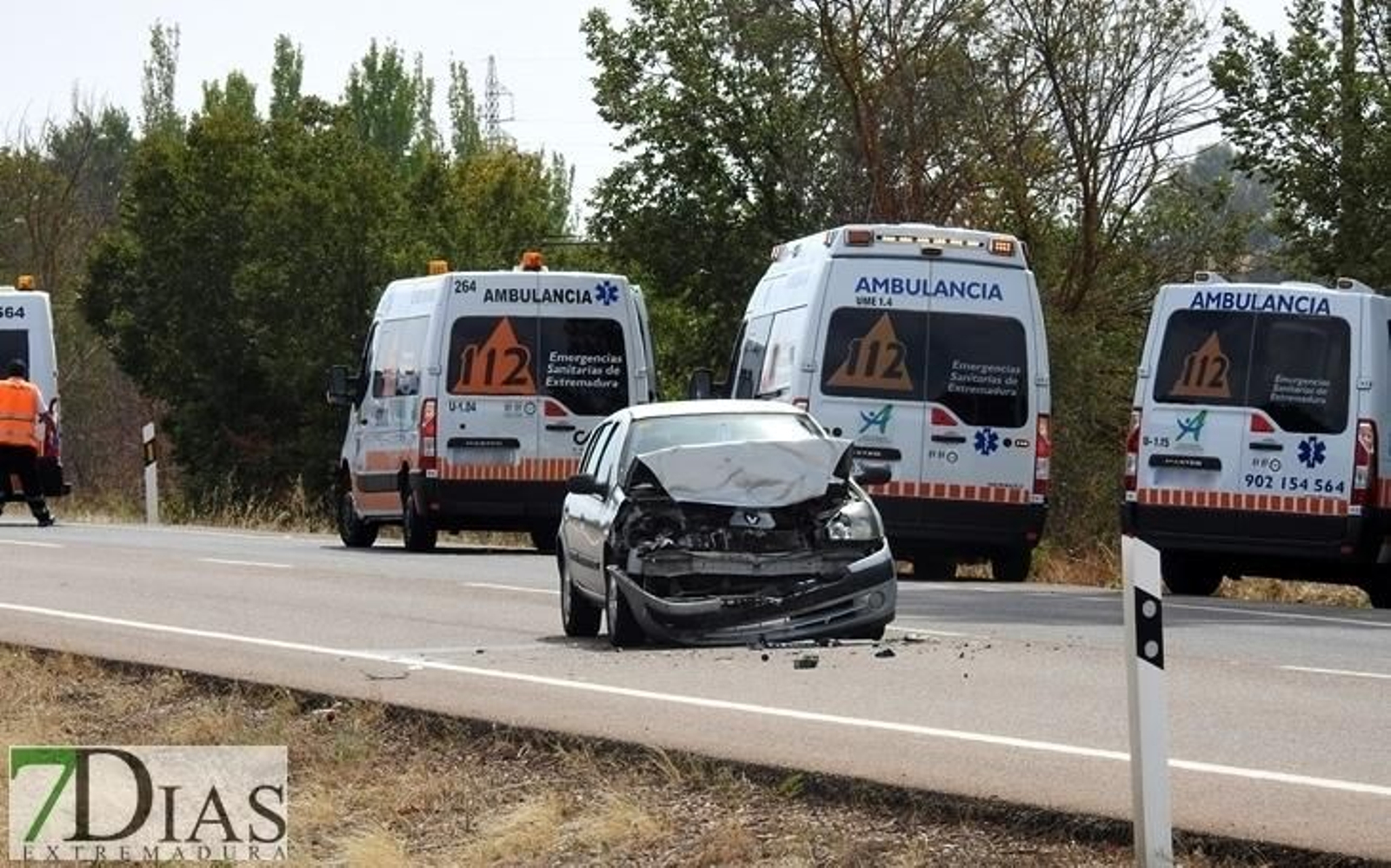 Uno de los vehículos accidentados.