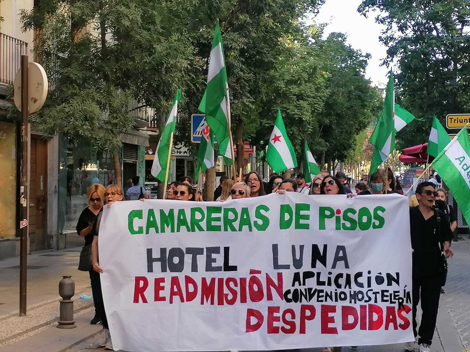 Manifestación de las camareras de pisos del Gran Hotel Luna de Granada