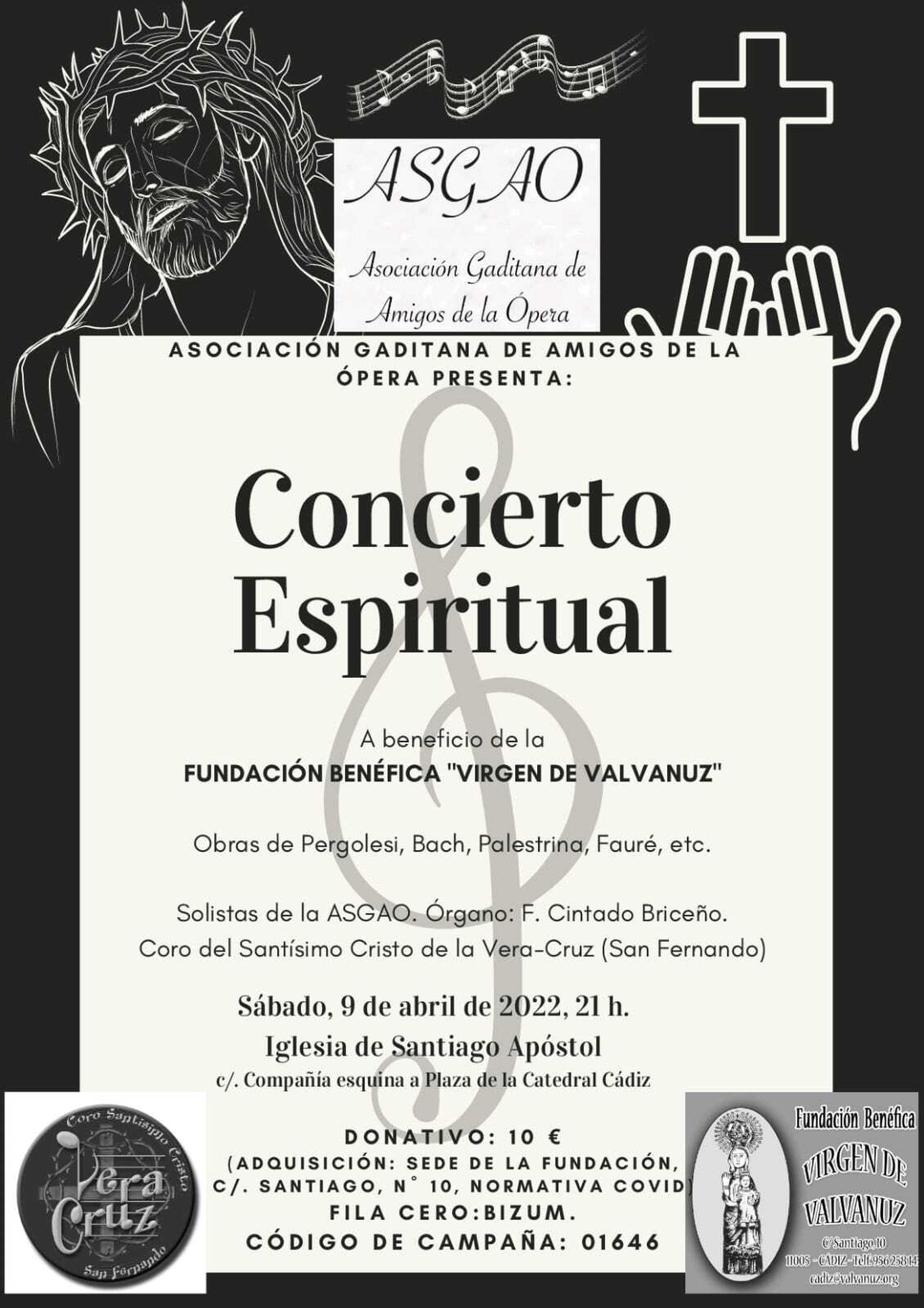 Cartel del concierto benéfico de este sábado en Santiago.