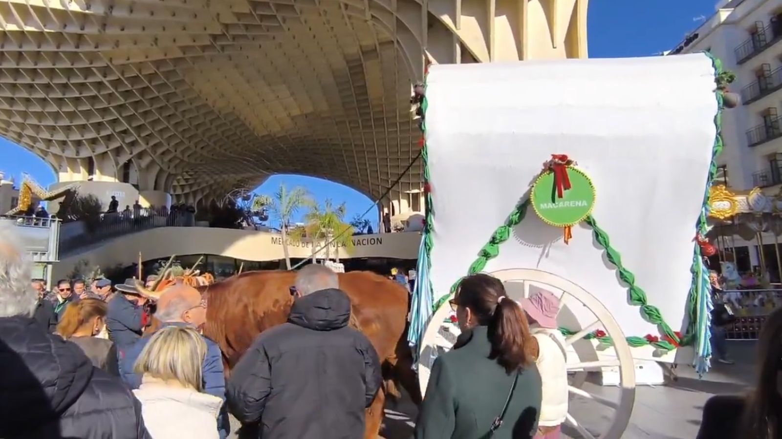 La Carreta del Rocío este pasado sábado en Las Setas