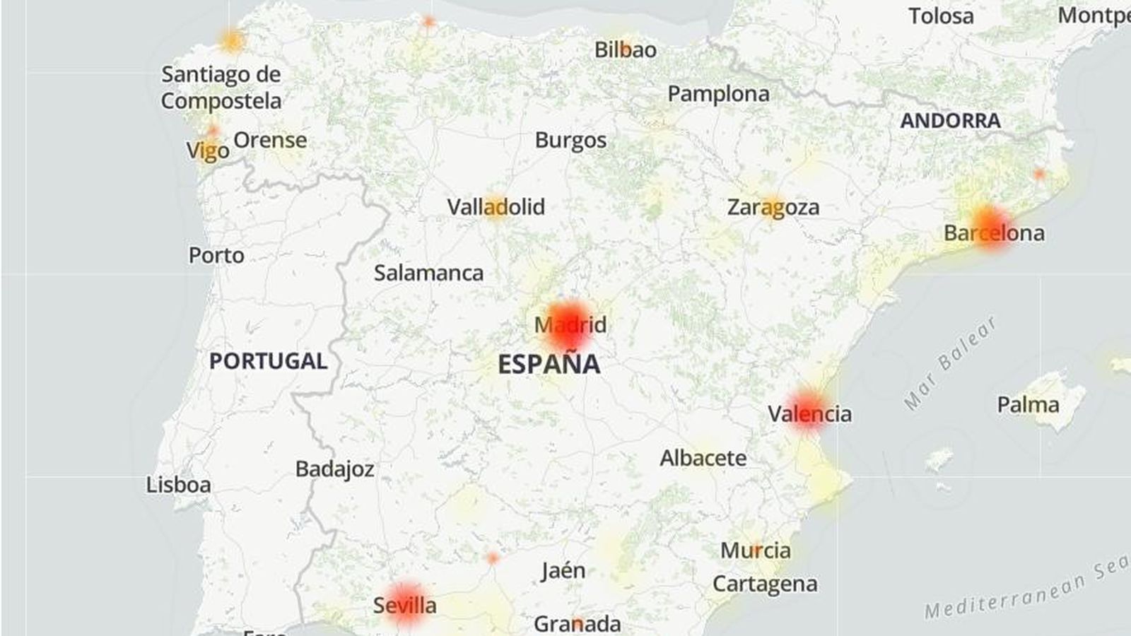 Incidencias de WhatsApp en España