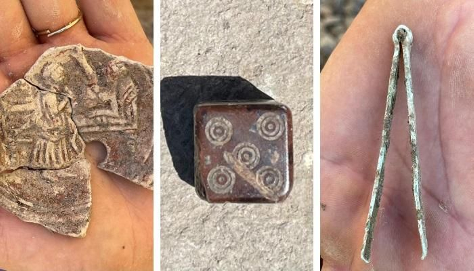 Instrumentos de la vida cotidiana encontrados durante las excavaciones.