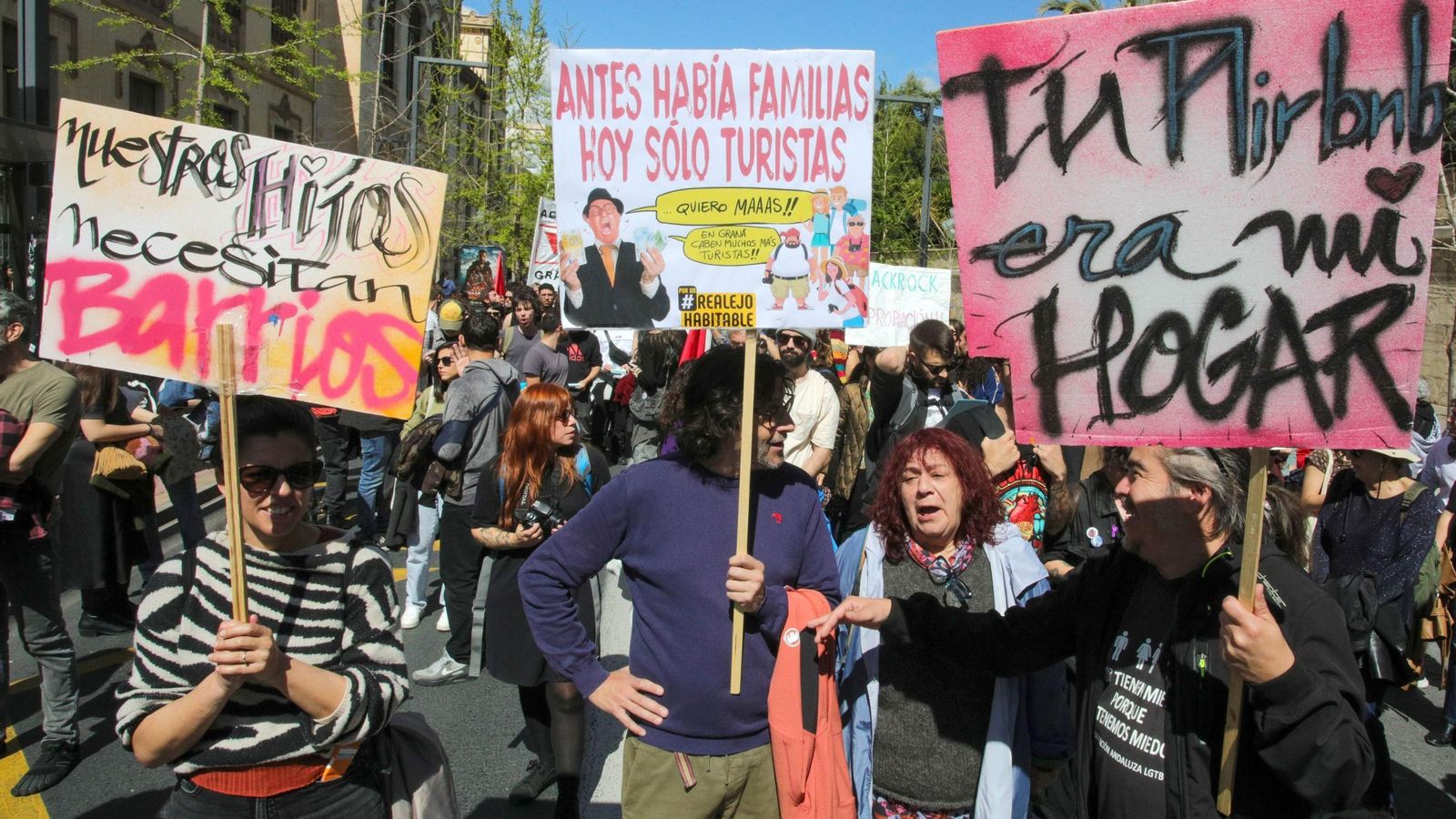 Imagen de archivo de una manifestación por el acceso a la vivienda celebrada en Granada