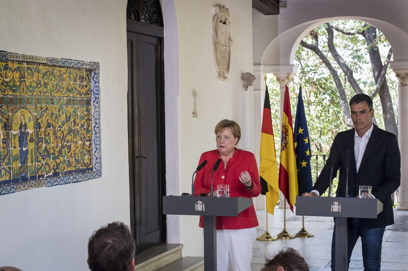 Las imágenes del encuentro entre Angela Merkel y Pedro Sánchez en Sanlúcar