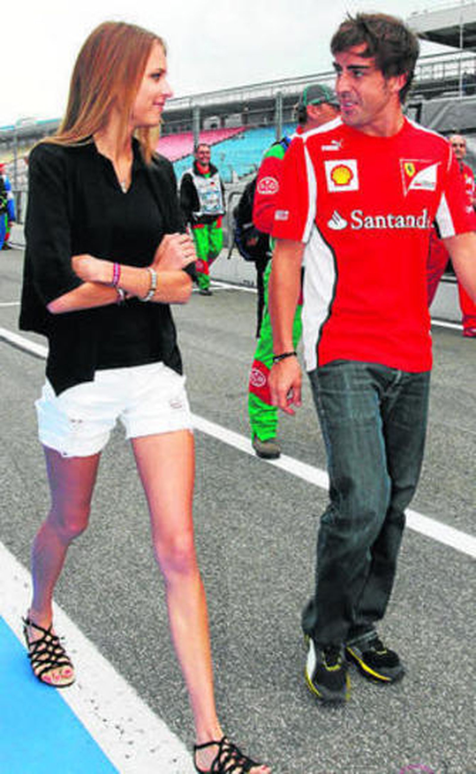 Fernando y Dasha, juntos en el Gran Premio de Alemania.