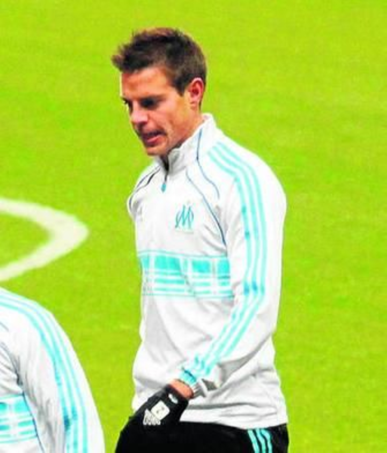 Azpilicueta, en un entrenamiento con el Olympique de Marsella.