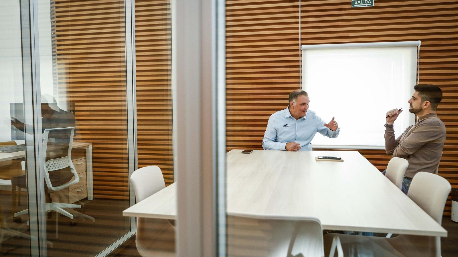 Momento de la entrevista con Jesús Ibáñez