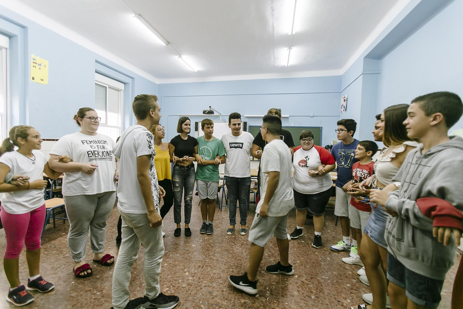 Imagen de archivo de la realización de un taller en un instituto